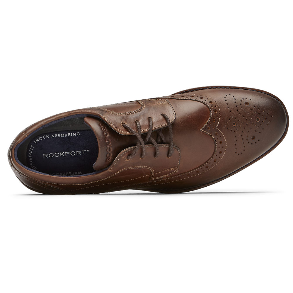 Zapatos Con Cordones Rockport Hombre Mexico - Dustyn Wingtip Marrom - KZVMO1670